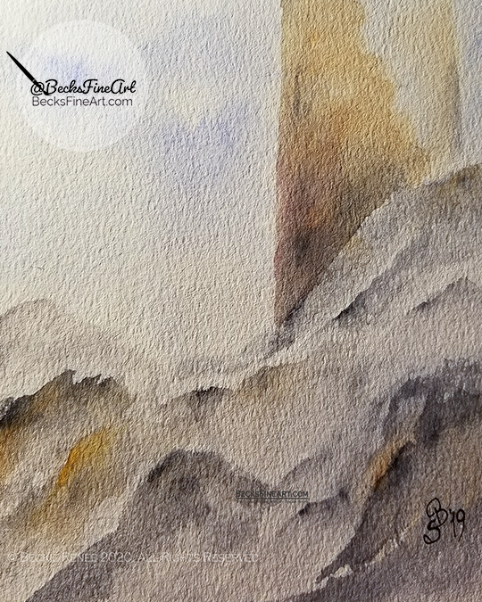 abstract watercolor lighthouse